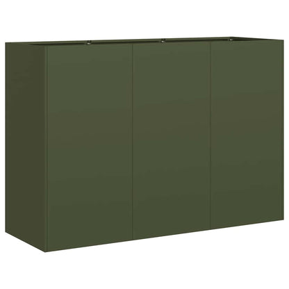 Jardinera De Acero Laminado En Frío Verde Oliva 120x40x80 Cm_0