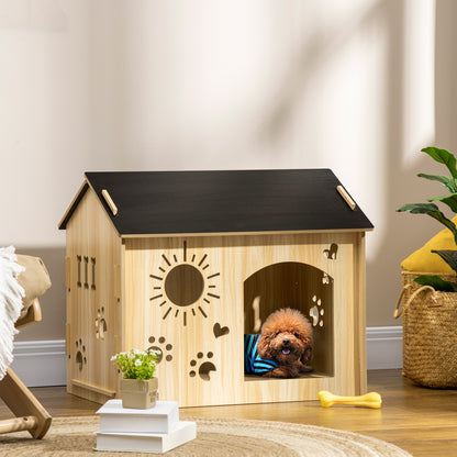 Pawhut Caseta De Madera Para Perros Pequeños Con Puerta Delantera 69x50x58,5 Cm_1