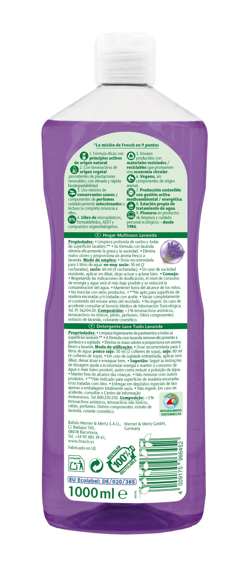 Hogar multiusos lavanda Frosch 1000 ml