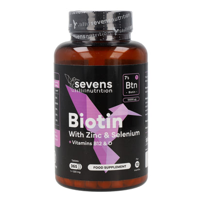 Biotina 10000 mcg Sevens Nutrition 365 cápsulas