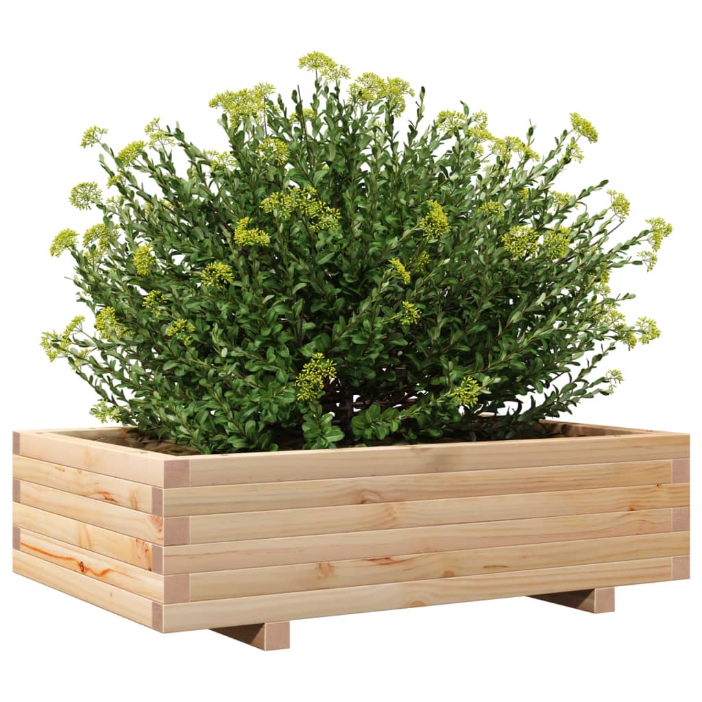 Jardinera De Madera Maciza De Pino 90x60x26,5 Cm_3