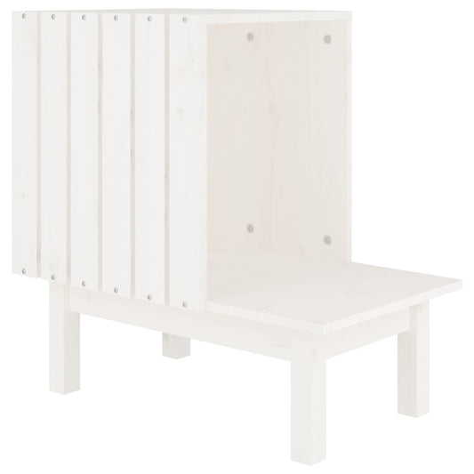 Casa Para Gatos De Madera Maciza De Pino Blanco 60x36x60 Cm_0