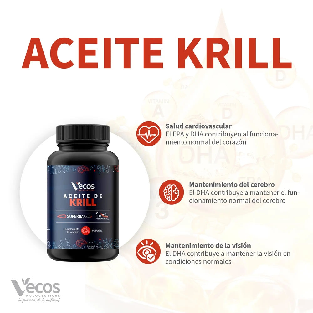 Aceite de krill Vecos 90 perlas