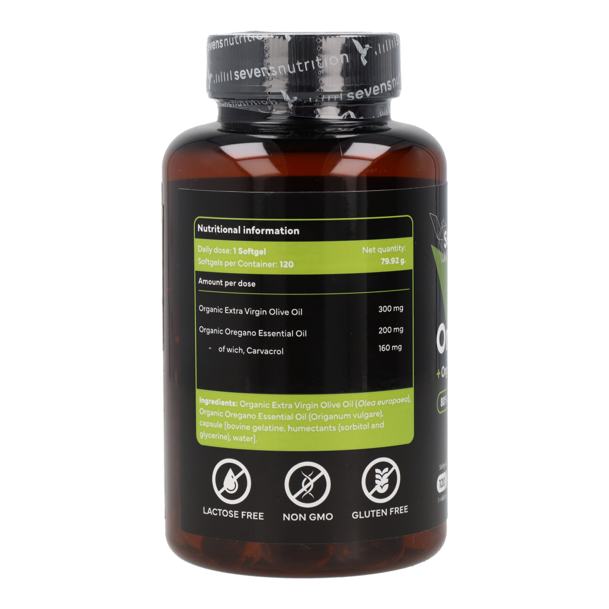 Aceite de Orégano 80% Carvacrol con AOVE Ecológico Sevens Nutrition 120 cápsulas