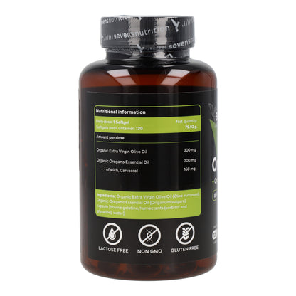 Aceite de Orégano 80% Carvacrol con AOVE Ecológico Sevens Nutrition 120 cápsulas