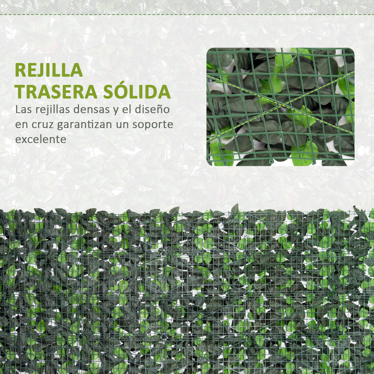 Seto Artificial En Rollo Para Balcón Valla Jardín Outsunny 3x1m Verde_5