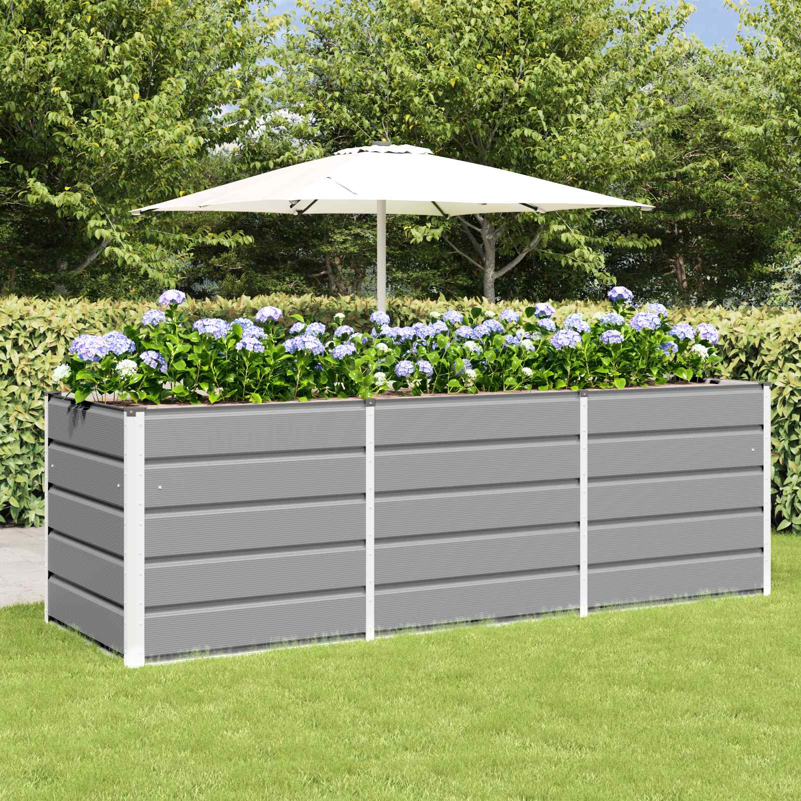Jardinera Gris Claro 240 X 80 X 75 Cm Acero_1