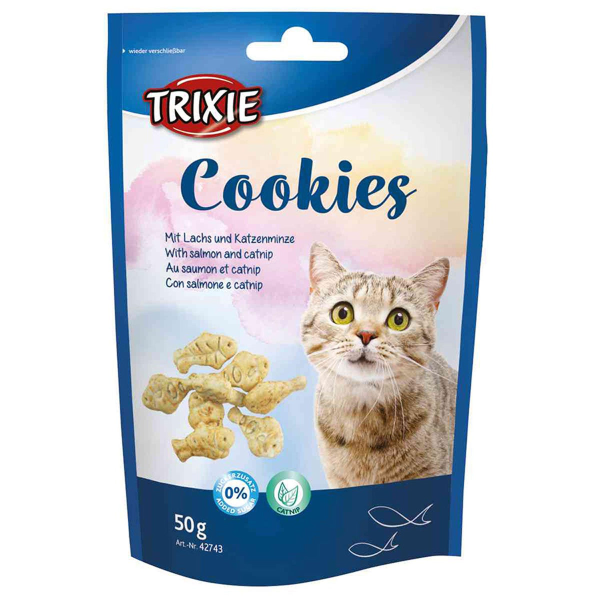 Trixie Snacks de Galleta con Salmón y Catnip, 50 g
