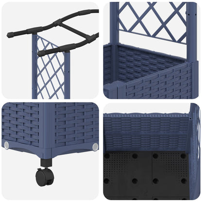 Cama Elevada Con Trellis Y Techo Gris 125 X 40 X 144 Cm Pp_5