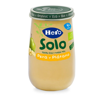 Tarrito de Pera y Plátano Eco 190 g-Hero Solo