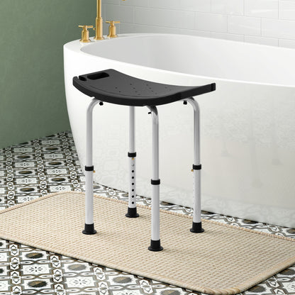 Homcom Taburete De Ducha Con Altura Regulable Y Patas Antideslizantes Negro_1