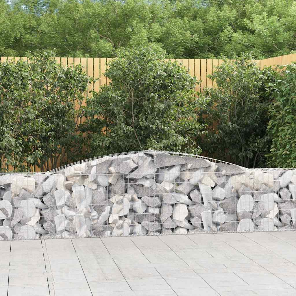 Cestas De Gaviones 4 Uds Forma De Arco Hierro 400x30x60/80 Cm_1
