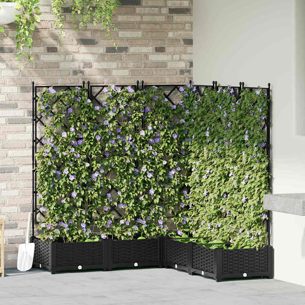 Macetero De Jardín 5 Uds. Negro 120 X 120 X 125,5 Cm Pp_1