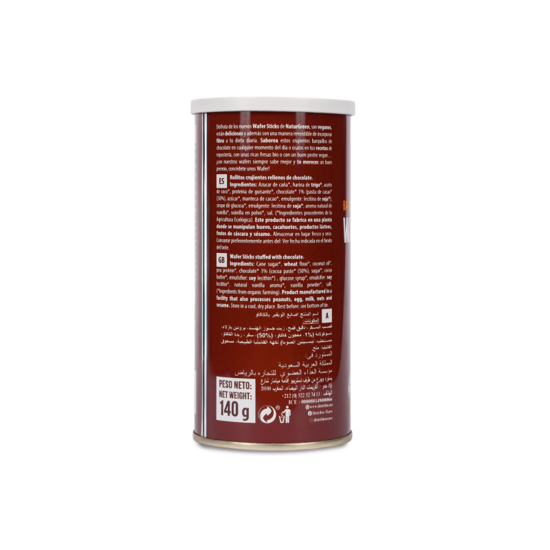 Barquillos Rellenos de Chocolate Bio NaturGreen 140 g