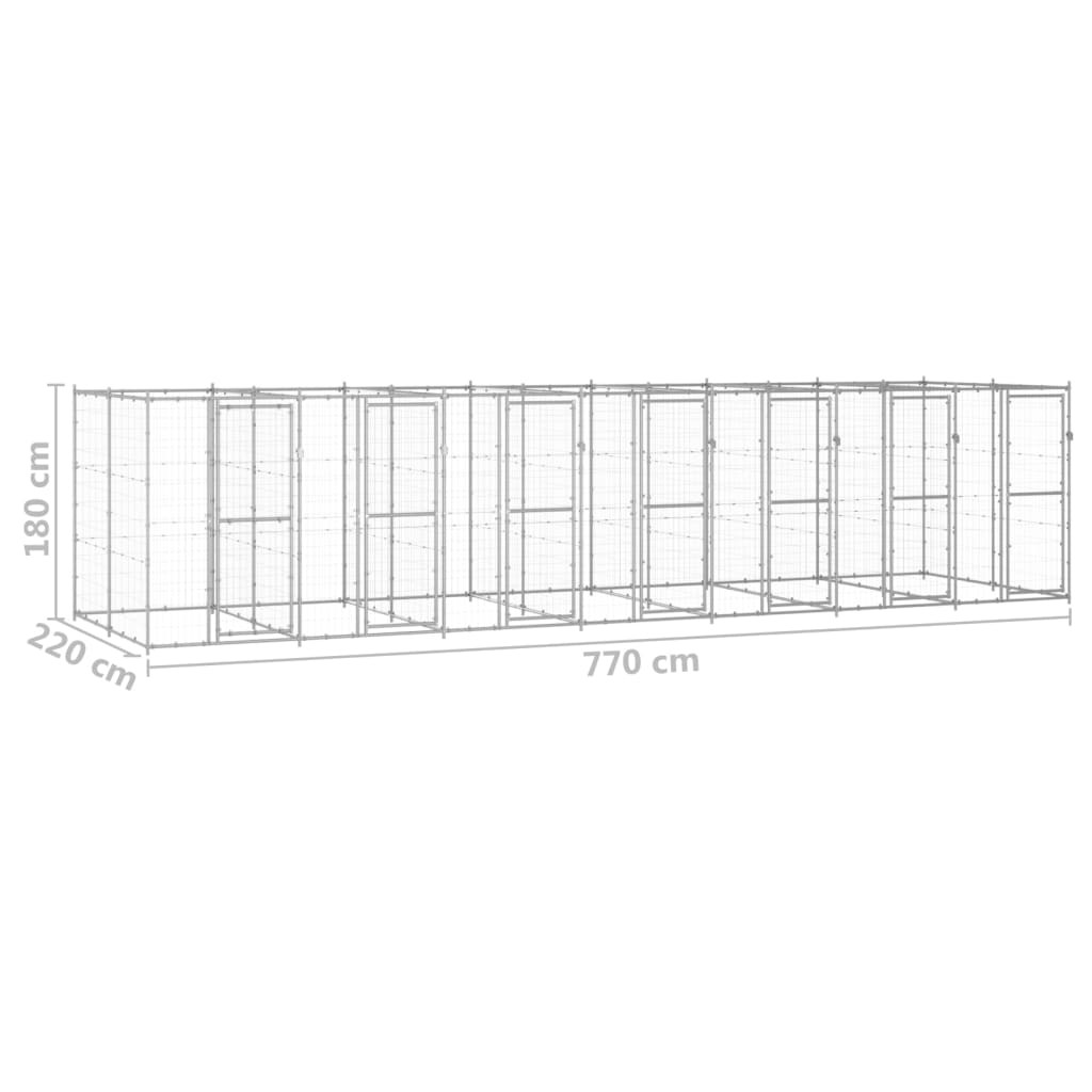 Perrera De Exterior De Acero Galvanizado 16,94 M²_5