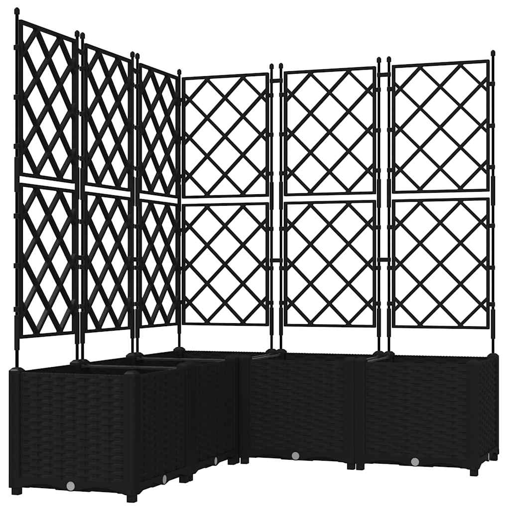 Macetero De Jardín 5 Uds. Negro 120 X 120 X 143 Cm Pp_0