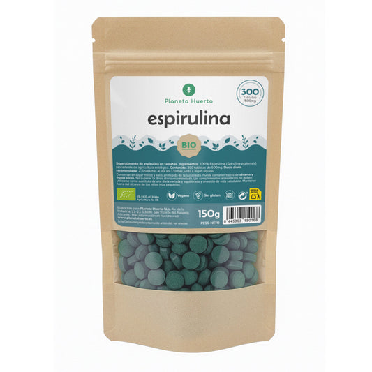 Espirulina 500mg BIO Planeta Huerto 300 tabletas
