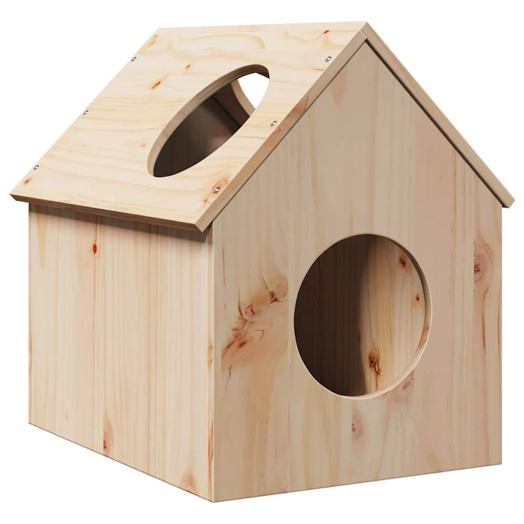 Casa Para Gatos Madera Maciza Pino 41x50x50 Cm_1