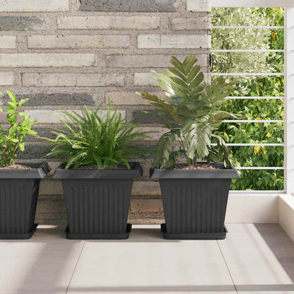 Macetas 24 Pcs Negro 28,5 X 28,5 X 22 Cm Plástico_1