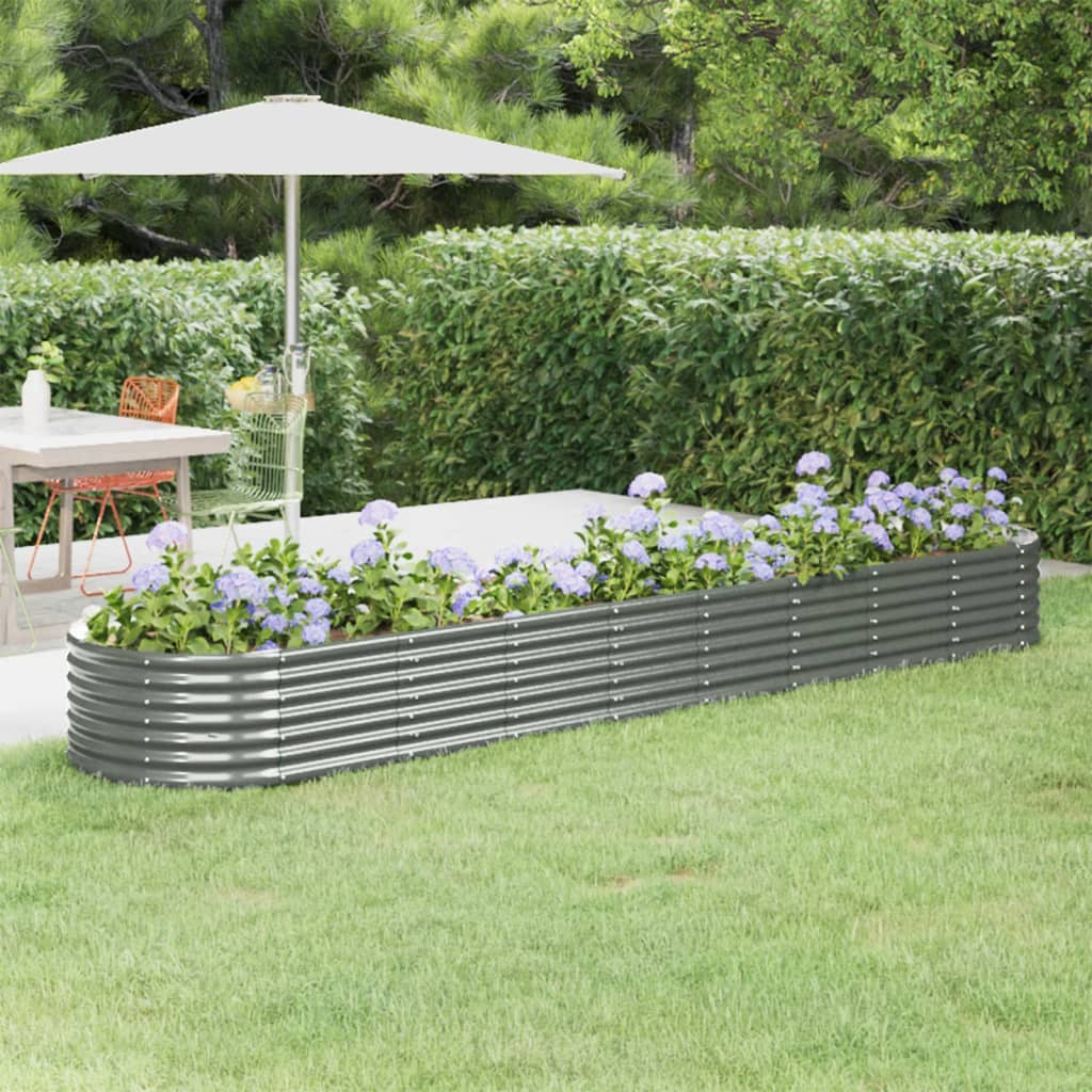 Jardinera Arriate Acero Galvanizado Gris 368x80x36 Cm_1