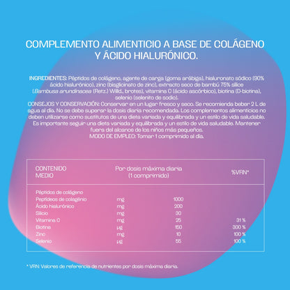 Colágeno Ácido Hialurónico BICENTURY 90 comprimidos