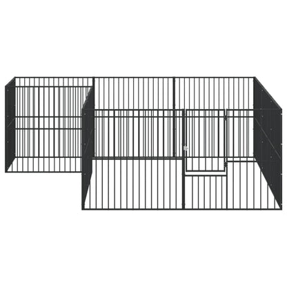Corralito Para Perros Con 12 Paneles Acero Galvanizado Negro_3