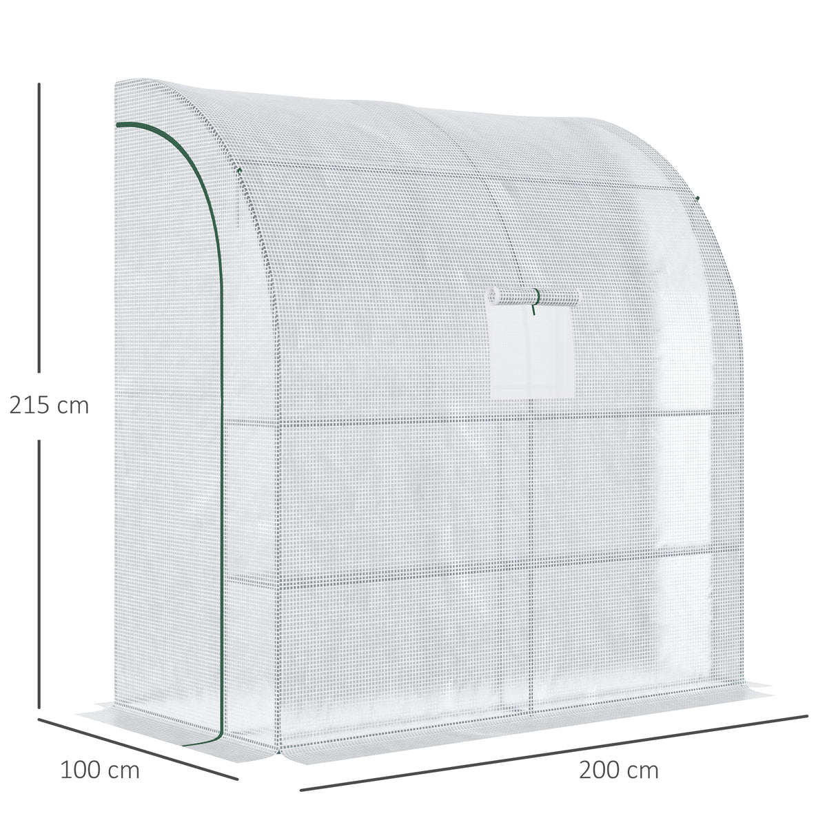 Outsunny Invernadero Pequeño Con Estantes De 3 Niveles 200x100x215 Cm Blanco_2