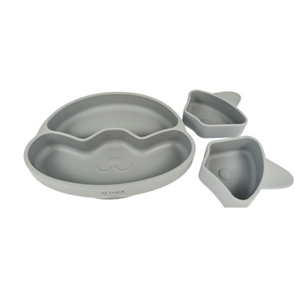 Plato Con Divisiones Extraíbles Y Forma De Perrito - Gris Perla._1