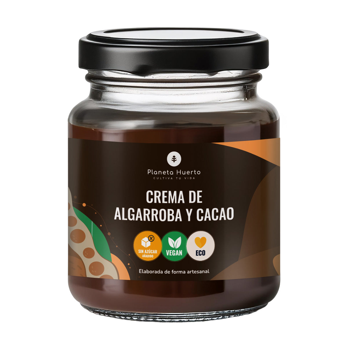 Crema de algarroba y cacao sin azúcar ECO Planeta Huerto 230 gr