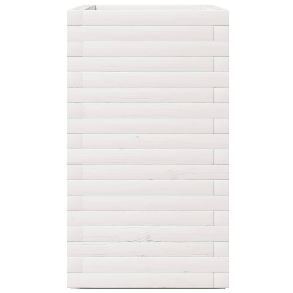 Jardinera Madera Maciza De Pino Blanco 70x40x72,5 Cm_5