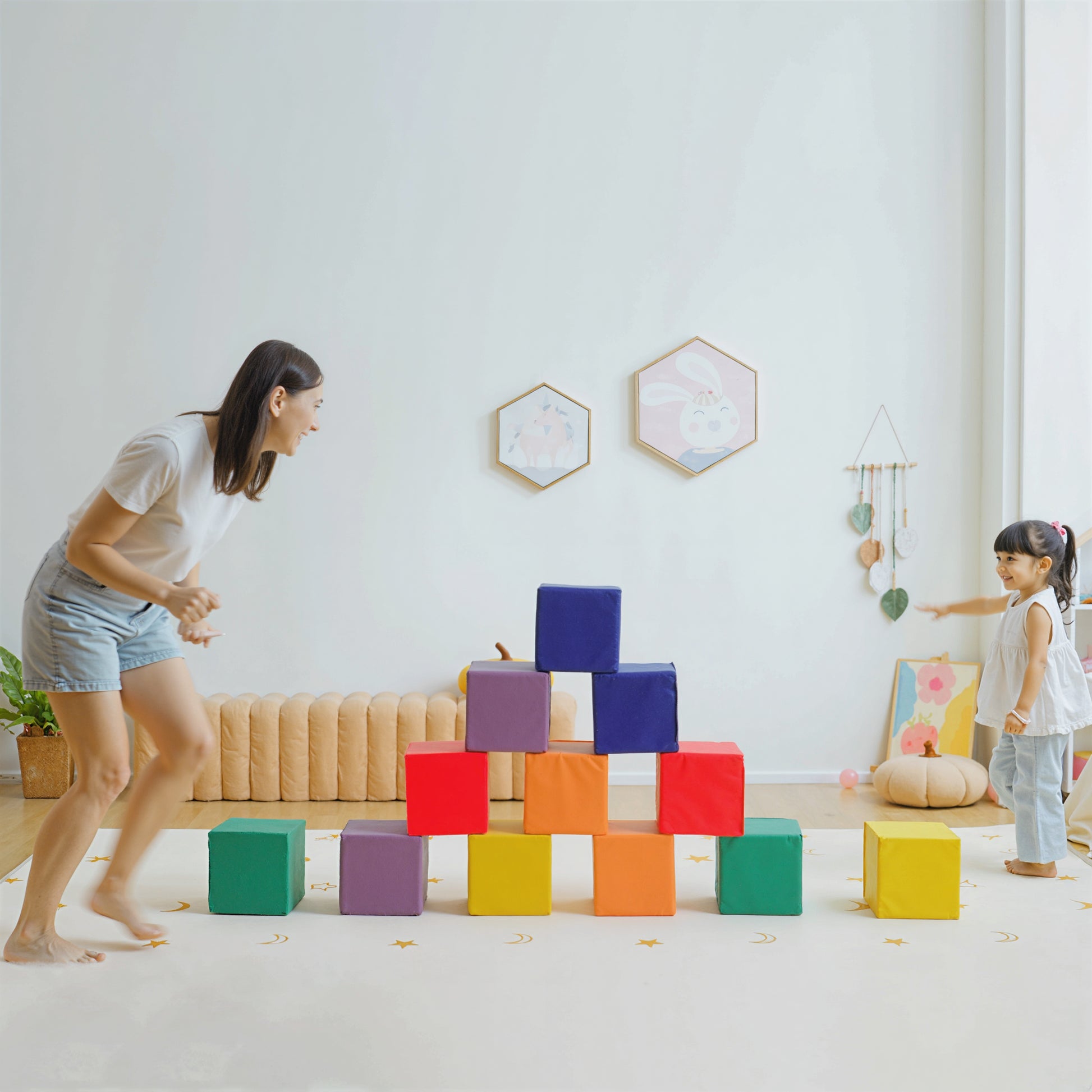 Homcom Juego De 12 Bloques Psicomotricidad Para Niños Multicolor_3