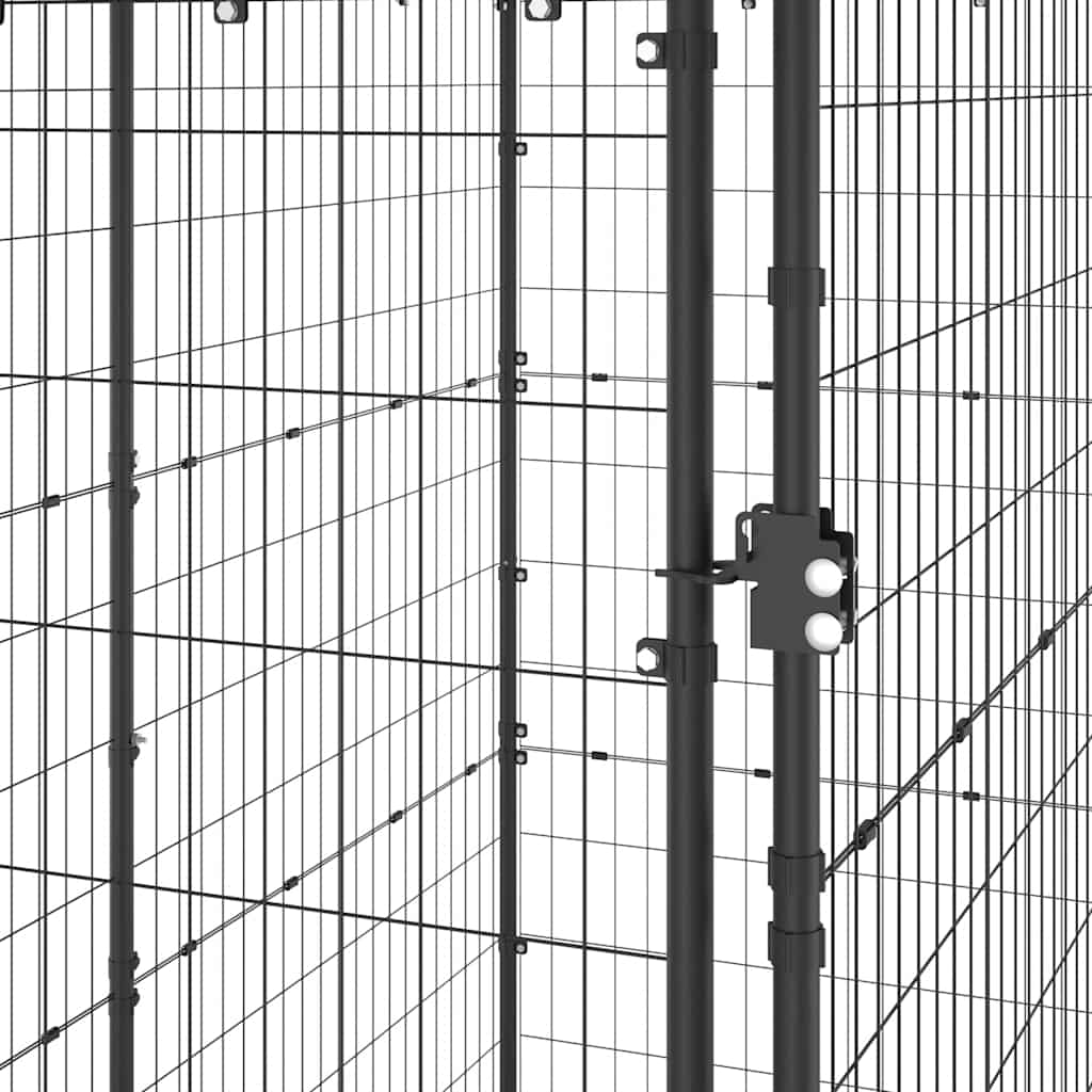 Perrera De Exterior De Acero Con Techo 110x220x180 Cm_4