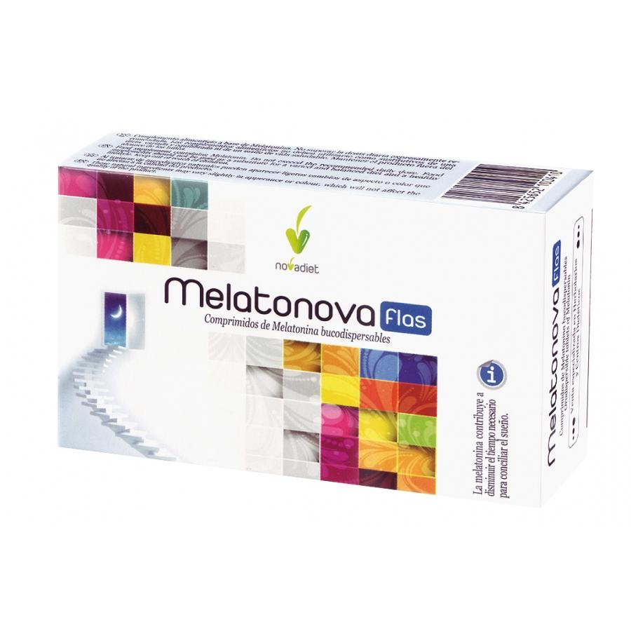 flash Melatonova melatonina 1,9 mg Novadiet, 30 comprimidos bucodispersables