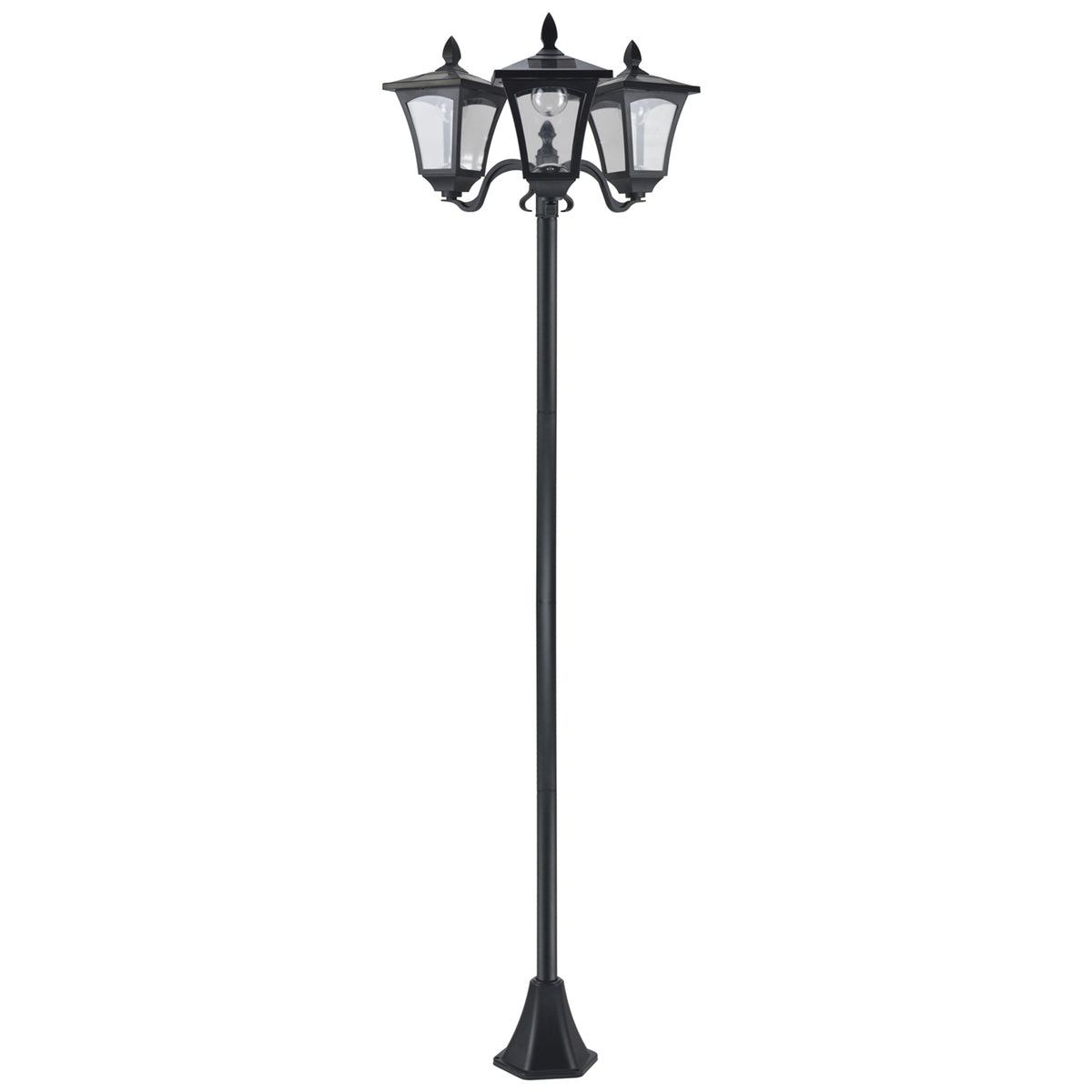 Outsunny Farol Solar De Jardín Con 3 Luces Led Impermeable Ip44 51,5x47x182,5 Cm_0