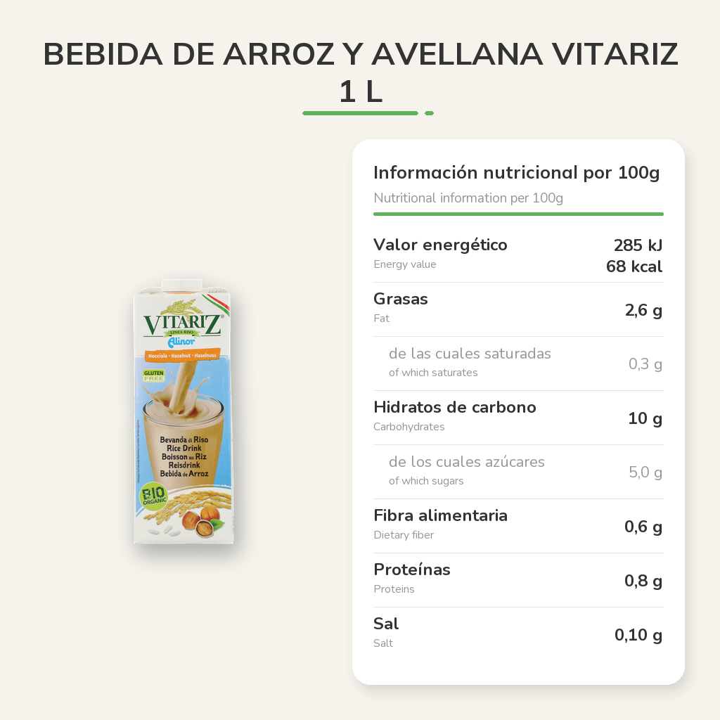 Información nutricional