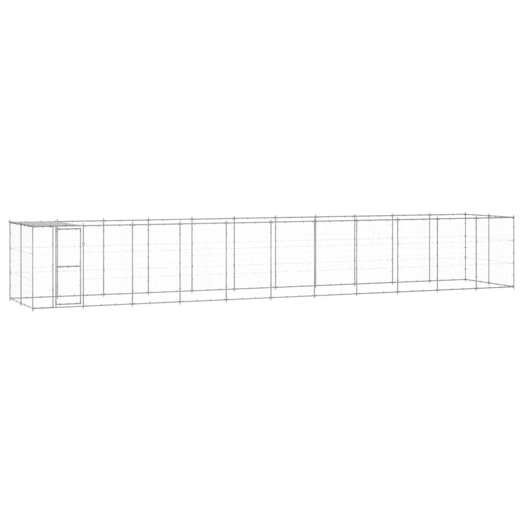 Perrera De Exterior De Acero Galvanizado Con Techo 26,62 M²_0