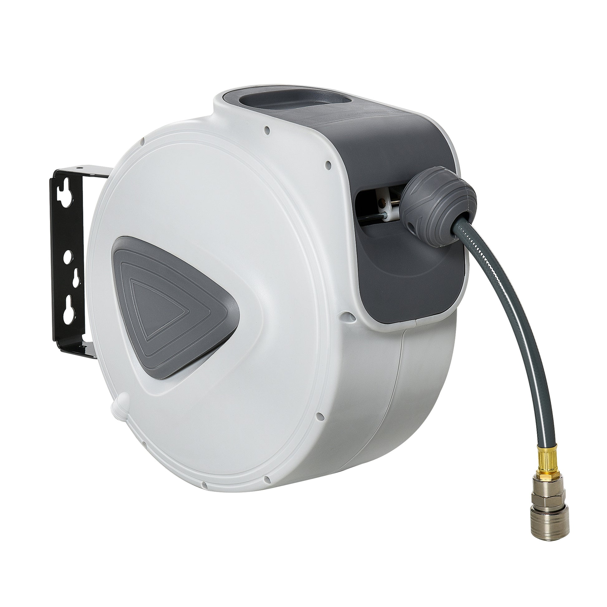 Durhand Carrete De Manguera Automático De 20 M Conector De 1/4'' Bsp Gris_0