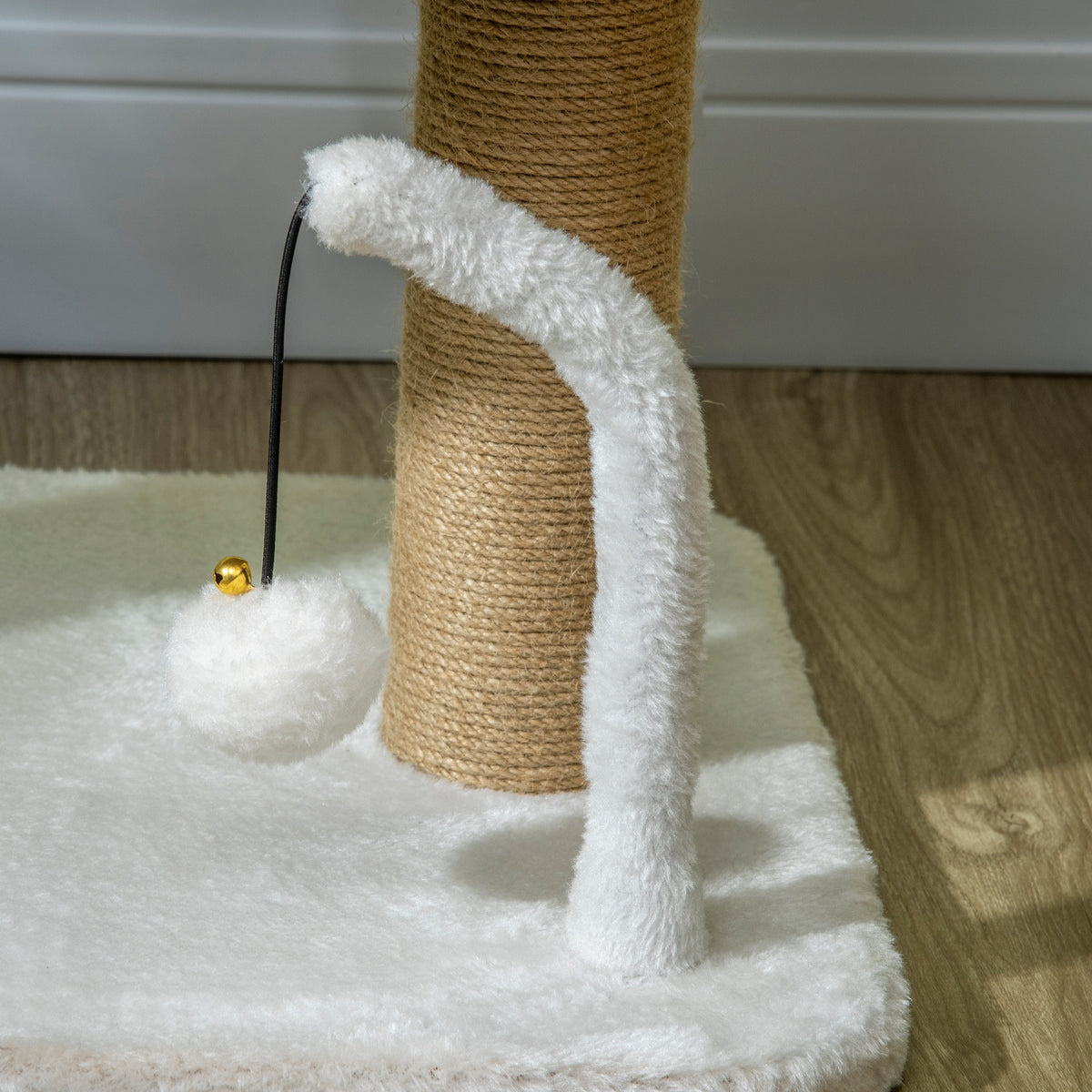 Pawhut Árbol Rascador Para Gatos Pequeños Altura 42 Cm 48x38x42 Cm Blanco_4