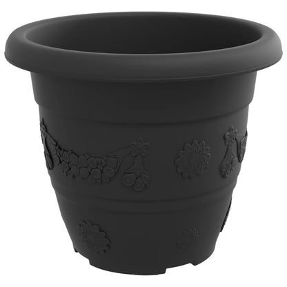 Macetas 6 Pcs Negro Ø 22 X 18 Cm Plástico_5