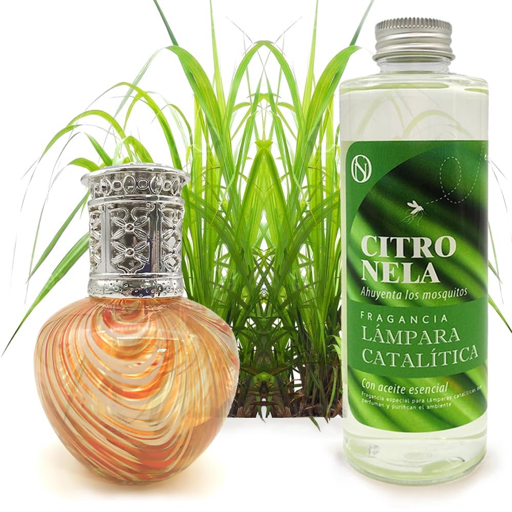 Lámpara Catalítica Orange Waves + Fragancia Citronela 200 Ml - Elimina Malos Olores, Impurezas Y Perfuma_0