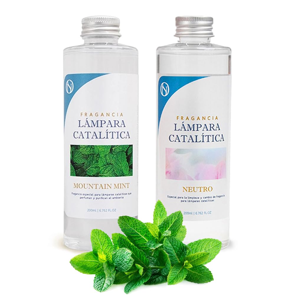 Pack Ahorro 2x Fragancia Lámpara Catalítica 200ml: 1 Aroma Mountain Mint + Limpiador Neutro_0