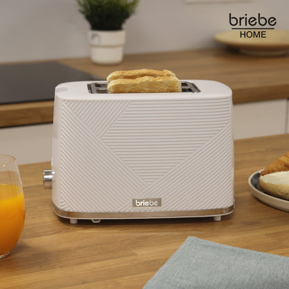Briebe Elegance Set Tostador Pan Ranura Ancha 2 Rebanadas, Hervidor Agua Eléctrico 1,7l Cafetera 1,25l,skt1178wht,blanco_1