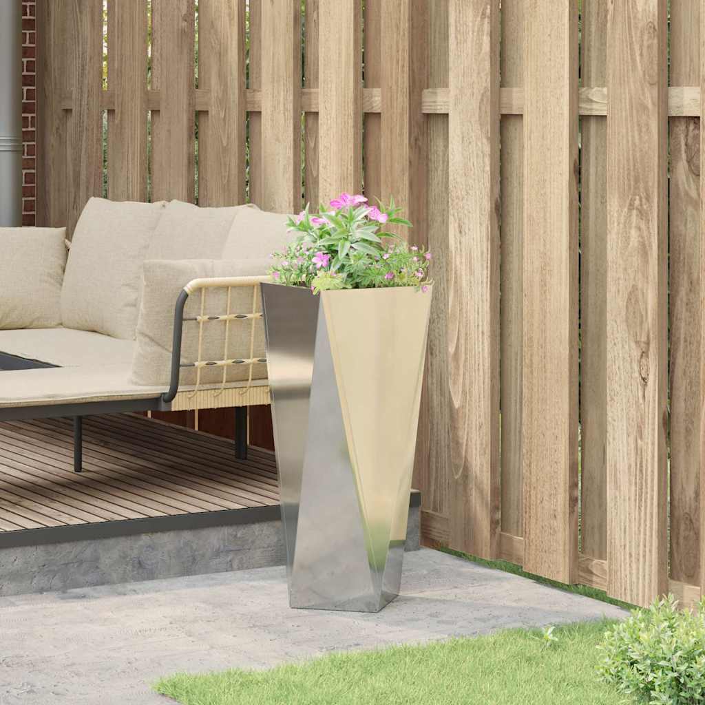 Jardinera Plateado 30 X 30 X 75 Cm Acero Galvanizado_3