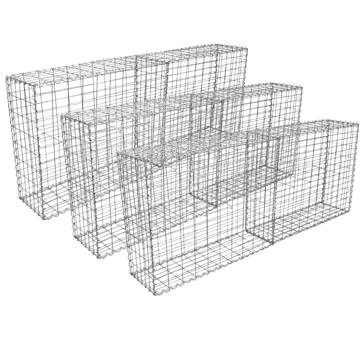 6 Cestas De Acero Galvanizado De Exterior Jaulas Para Decoración 100 X 95 X 30cm_0