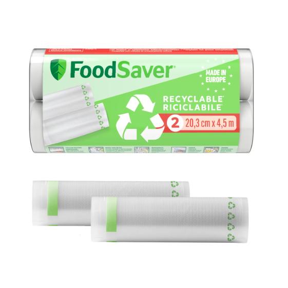 2 rollos envasadora al vacio 100% reciclables 20 cm x 4,5 m FoodSaver
