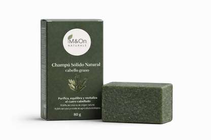 Champú Sólido para Cabello Graso con Aloe Vera, Arcilla Verde y Romero 80 g | M&amp;On Naturals_0