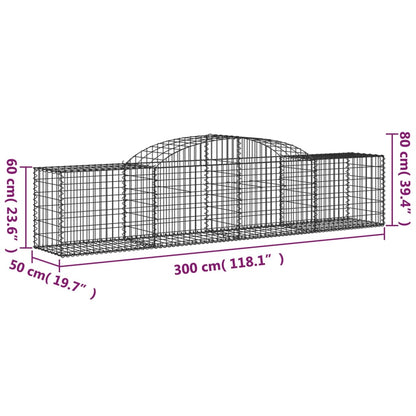Cestas Gaviones 2 Uds Forma De Arco Hierro 300x50x60/80 Cm_5