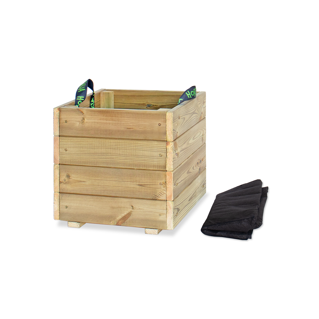 Jardinera De Madera Para Exterior Pun KD Hortalia 40x40x40 Cm_0