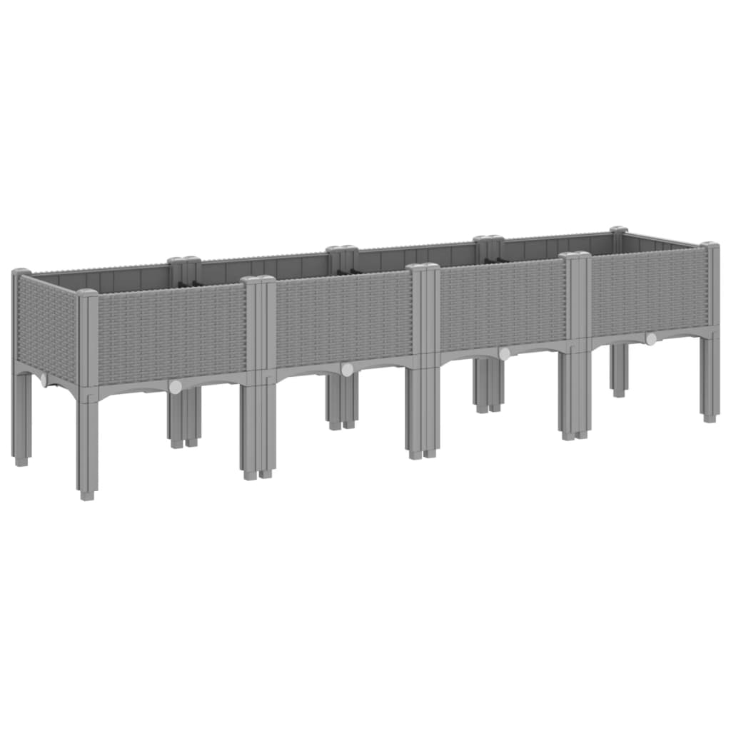Jardinera Con Patas Pp Gris Claro 160x40x42 Cm_4