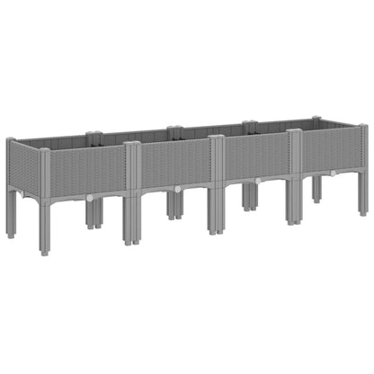 Jardinera Con Patas Pp Gris Claro 160x40x42 Cm_4
